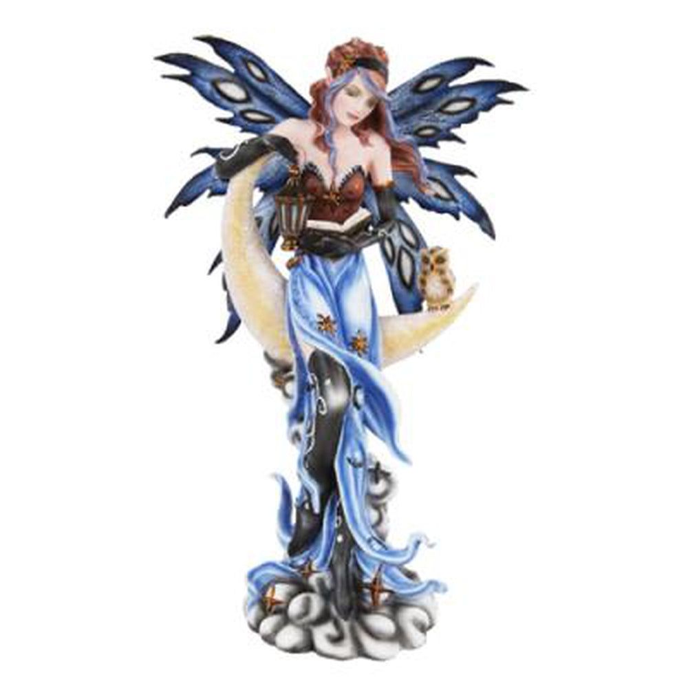 14&quot; Fairy Statue - Moon Fairy with Owl, SKU PG-10000, UPC 700317297802