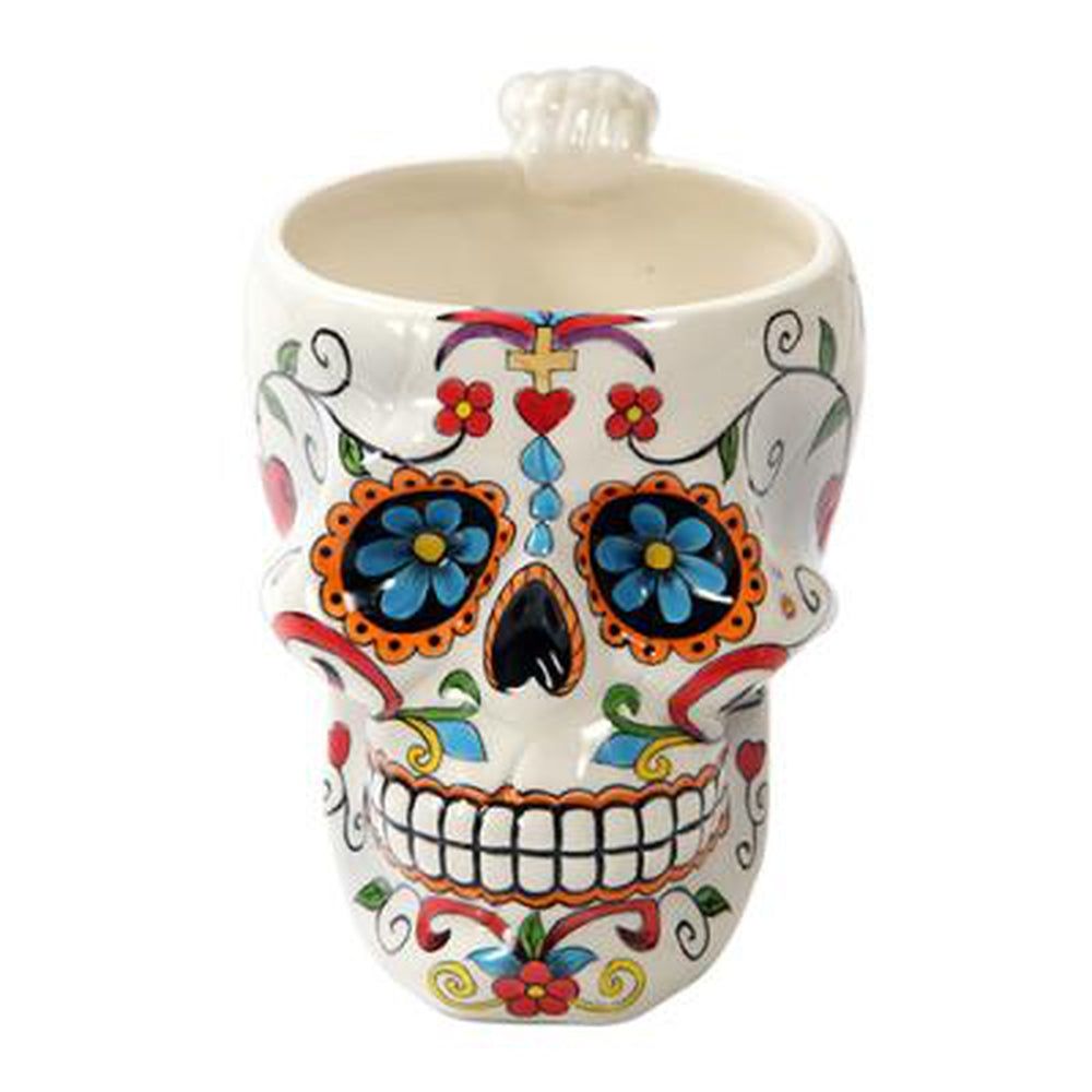 7&quot; Ceramic Mug - Day of the Dead Skull #3, SKU PG-11037, UPC 700317045373
