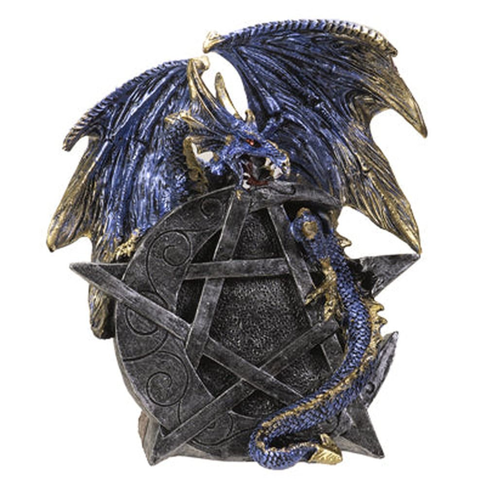 7&quot; Dragon on Pentagram Moon Statue, SKU PG-15121, UPC 700317077633