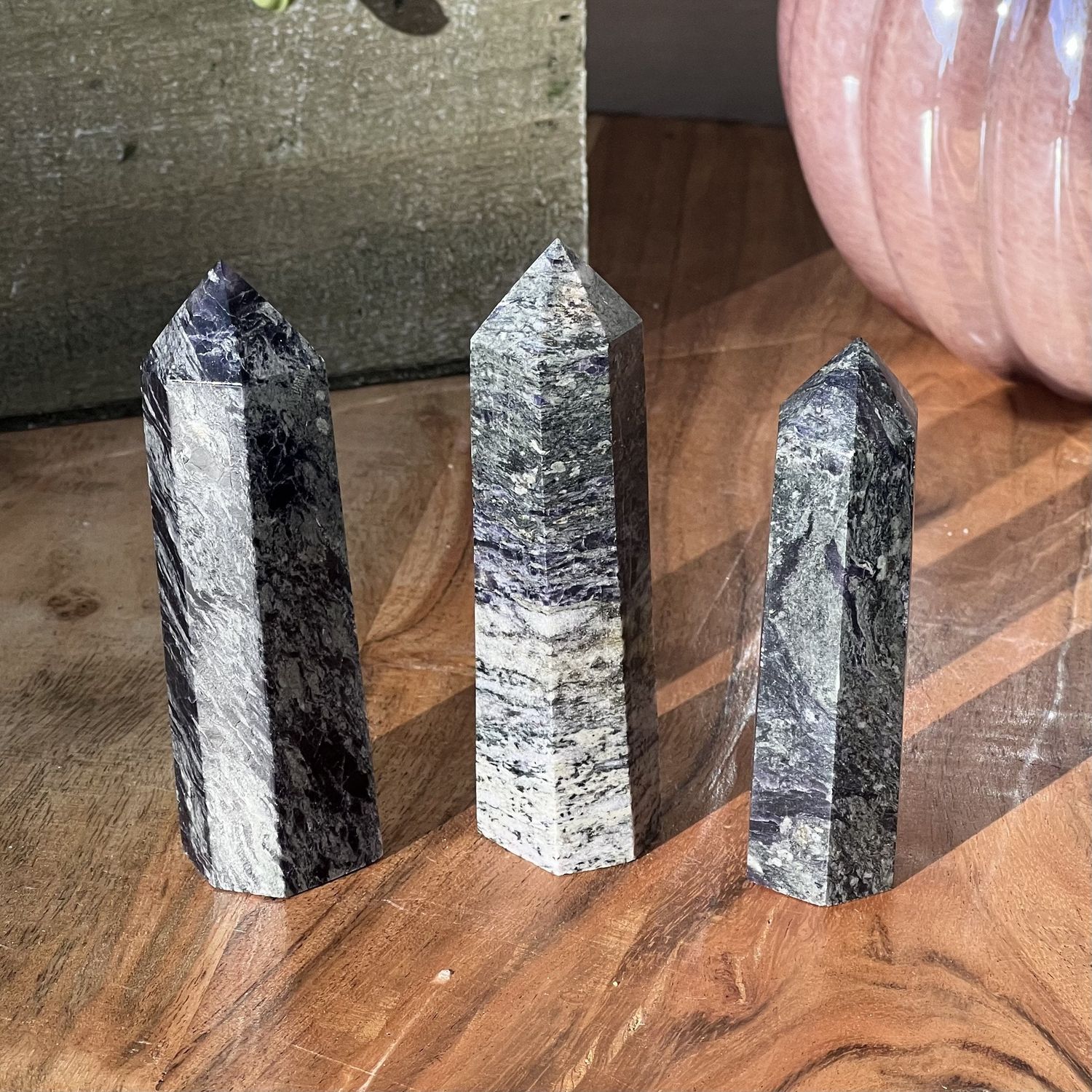 3-4&quot; Gemstone Obelisk - Chinese Charoite, SKU 30424092, UPC 700317034858