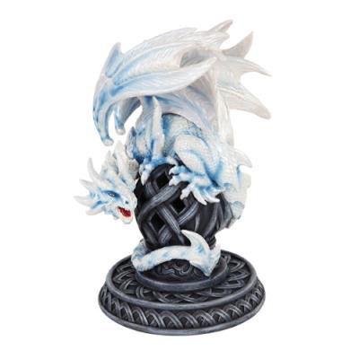 8.5&quot; White Dragon Cone Incense Burner, SKU PG-10011, UPC 700317291664