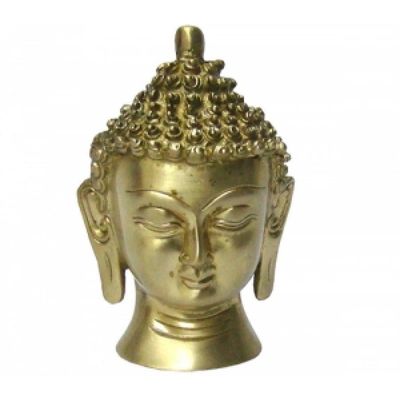 5&quot; Solid Brass Buddha Head, SKU 652, UPC 6016042990951