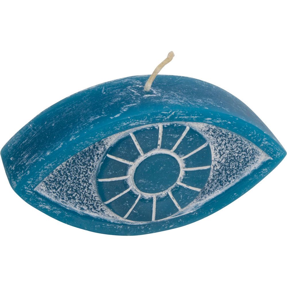 4&quot; Sacred Symbol Candle - Eye of Protection Blue, SKU KH-81613, UPC 700317067788