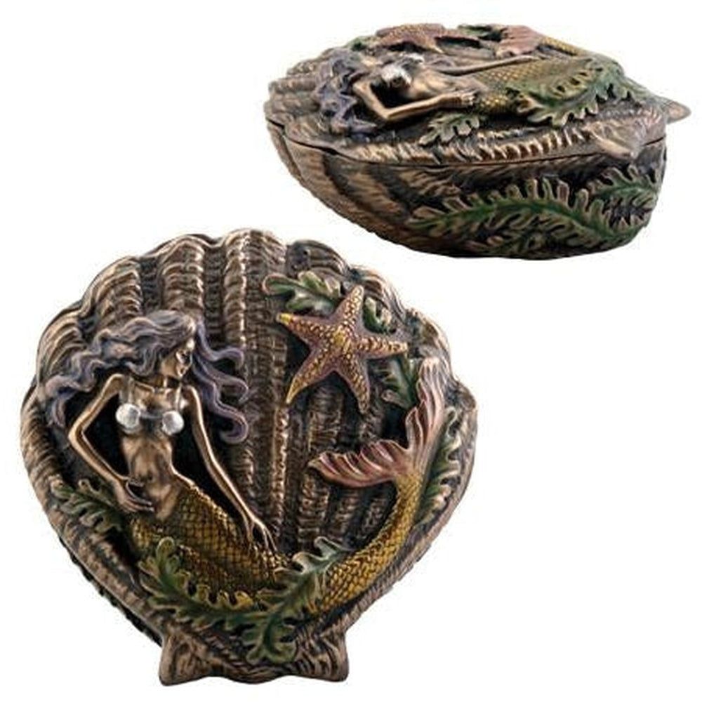 3.75&quot; Mermaid Shell Display Box, SKU PG-Y7770, UPC 700317124450