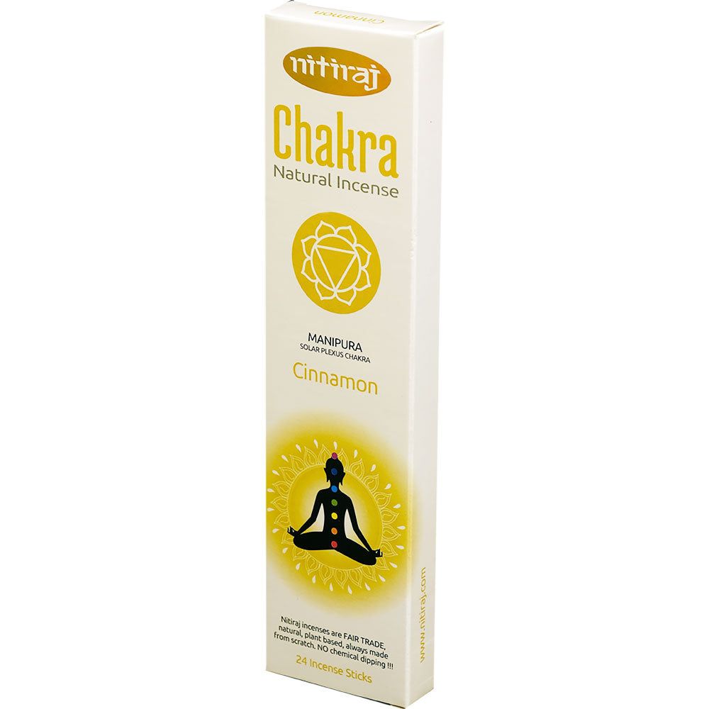 Nitiraj Natural Incense - Solar Plexus Chakra - Cinnamon (6 Packs of 24 Sticks), SKU KH-73116, UPC …