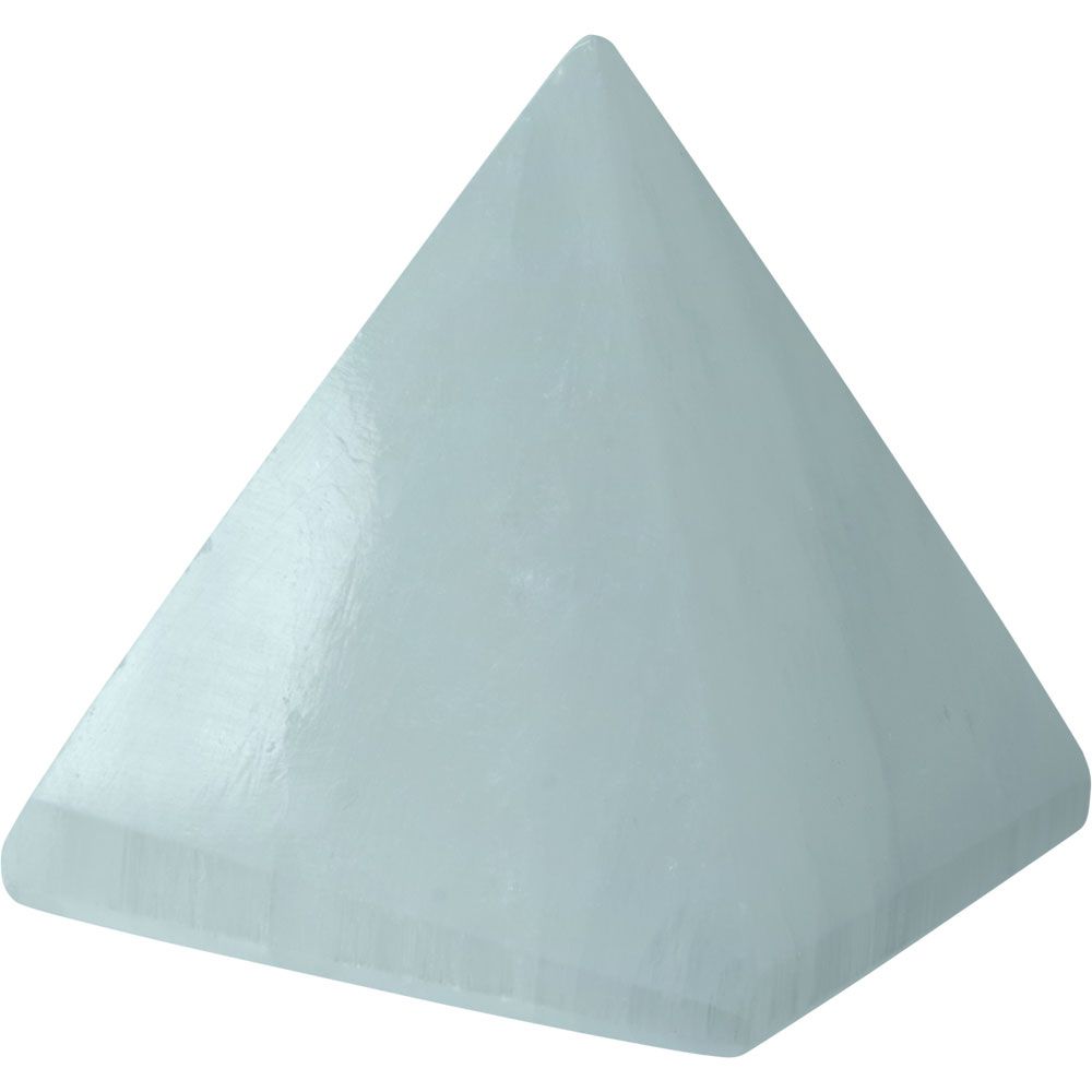 2.25&quot; Gemstone Pyramid - Selenite, SKU KH-17782, UPC 700317120636