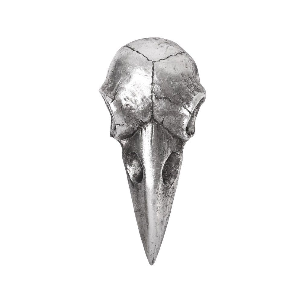 6&quot; Raven Skull Hand Mirror (Antique Silver), SKU AL-V99S, UPC 700317064039