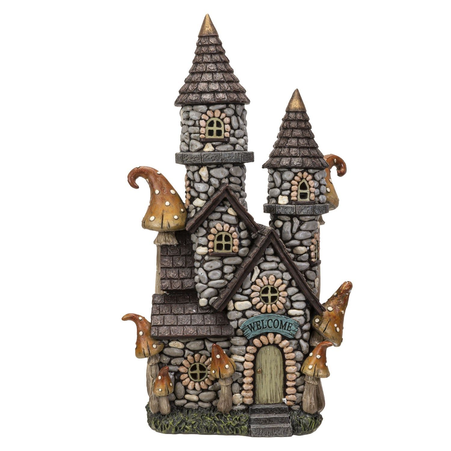 15&quot; Mushroom Garden Home with LED Light, SKU PG-14766, UPC 700317077954
