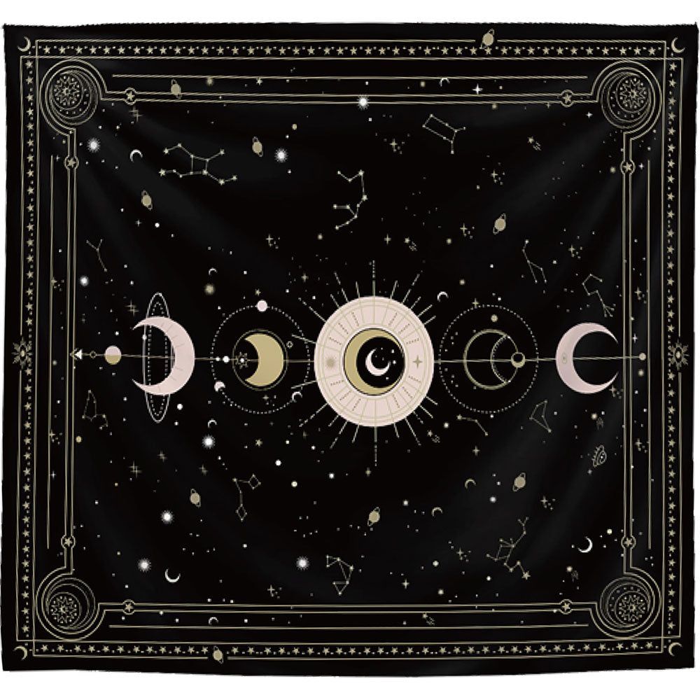 39&quot; x 59&quot; Polyester Tapestry - Moon Phases, SKU KH-57116, UPC 700317066880