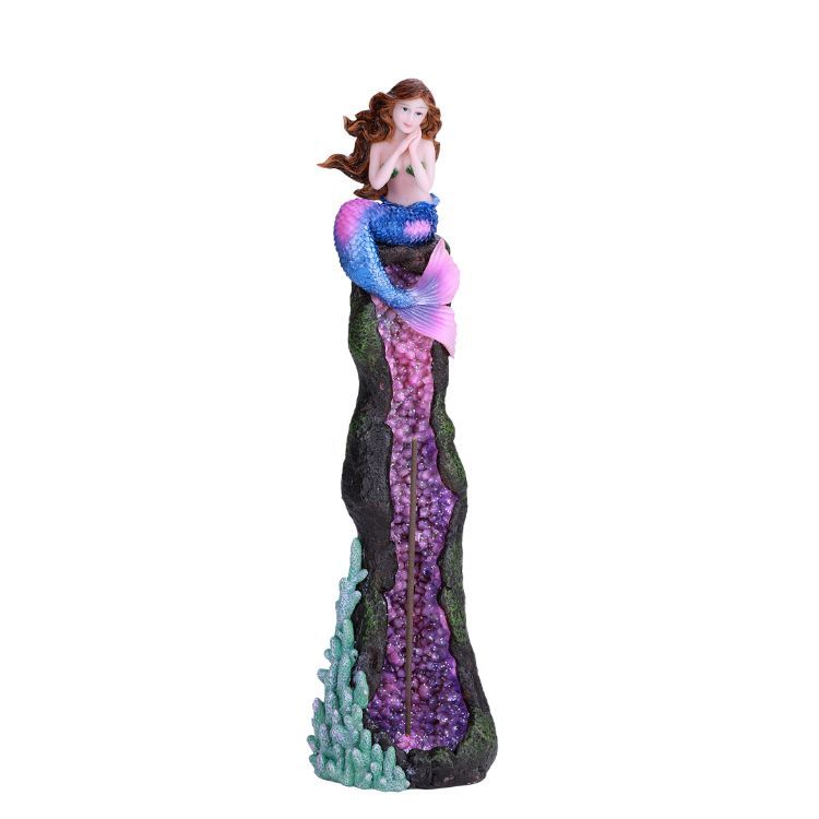 11.5&quot; Standing Mermaid Stick Incense Burner, SKU PG-13290, UPC 700317047414