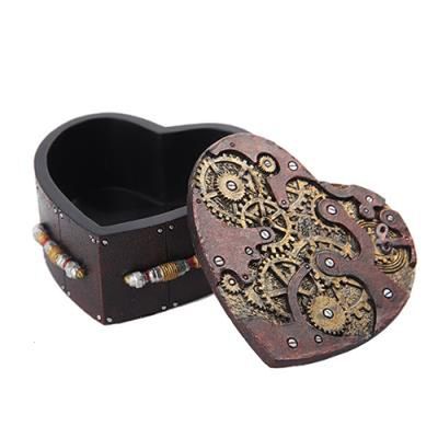 4.5&quot; Steampunk Heart Display Box, SKU PG-10245, UPC 700317074045