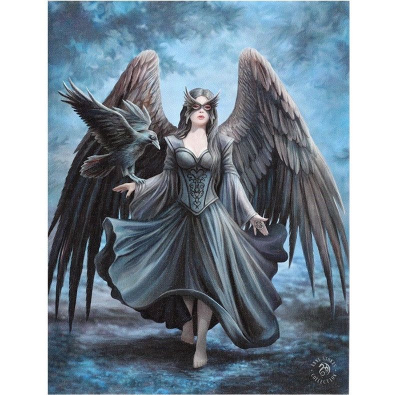 9.8&quot; Anne Stokes Canvas Print - Raven Fairy, SKU PG-13822, UPC 700317299349