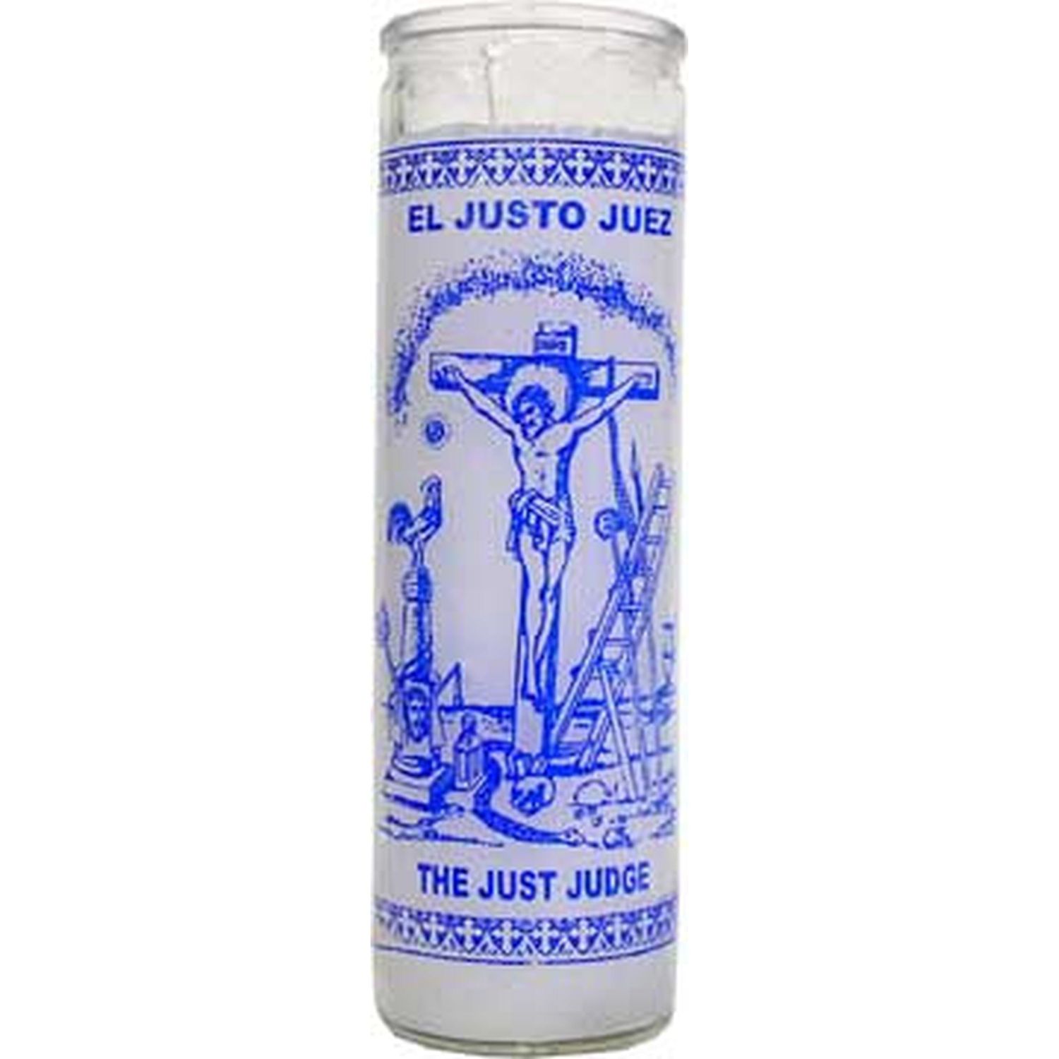 7 Day Glass Candle Just Judge - White, SKU WP-575-465, UPC 700317249443