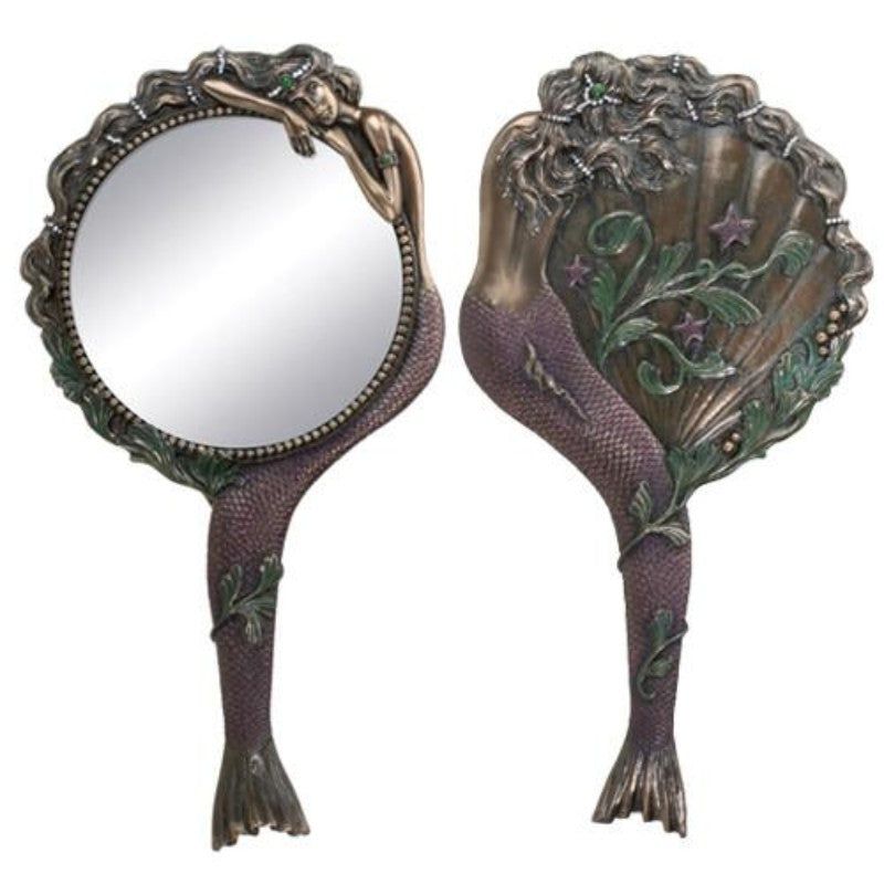 10.75&quot; Bronze Mermaid Hand Mirror, SKU PG-Y7670, UPC 700317078289