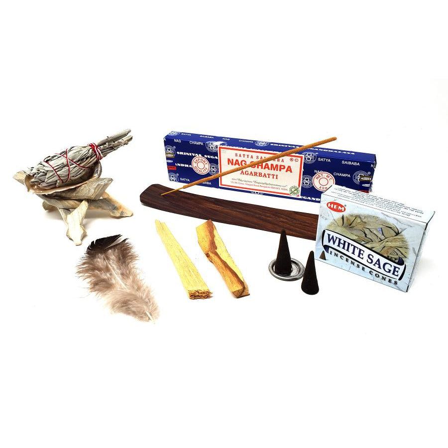 Introduction Kit - Smudge Kit, Incense, Palo Sticks, Burner, SKU SGEKIT-03, UPC 6016010239280