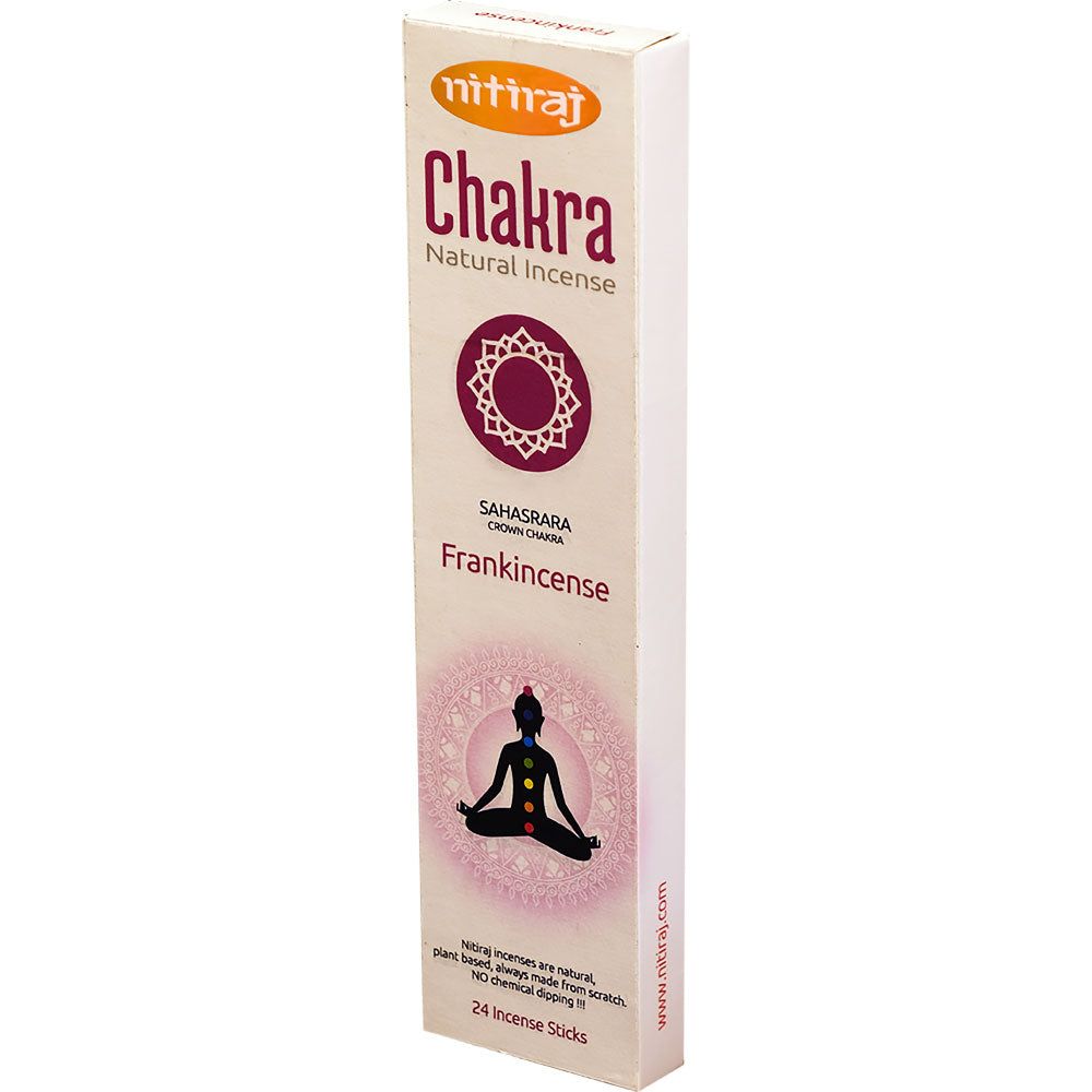 Nitiraj Natural Incense - Crown Chakra - Frankincense (6 Packs of 24 Sticks), SKU KH-73112, UPC 700…