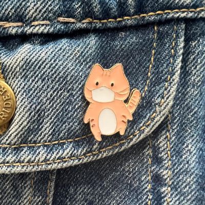 Cat with a Mask Enamel Pin, SKU XZ3784-145, UPC 6016000968992