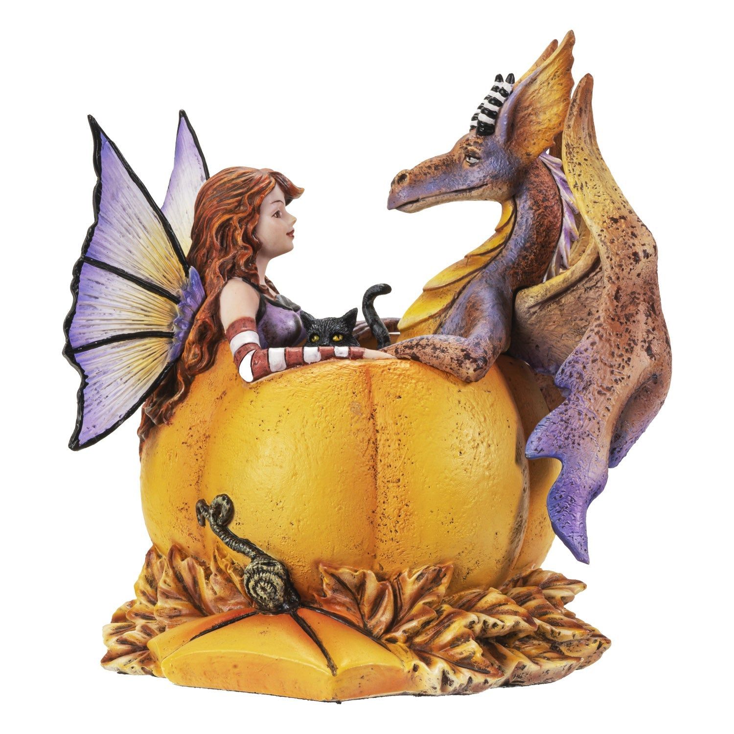 6.2&quot; Amy Brown Fairy Statue - Halloween Hangout Dragon, SKU PG-14928, UPC 700317070825
