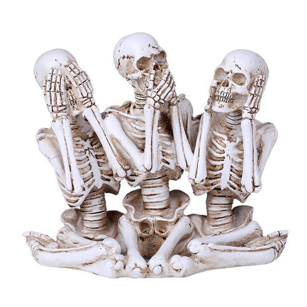 7&quot; Skeleton Statue Set - See, Hear, Speak No Evil (Set of 3), SKU PG-13357, UPC 700317051633
