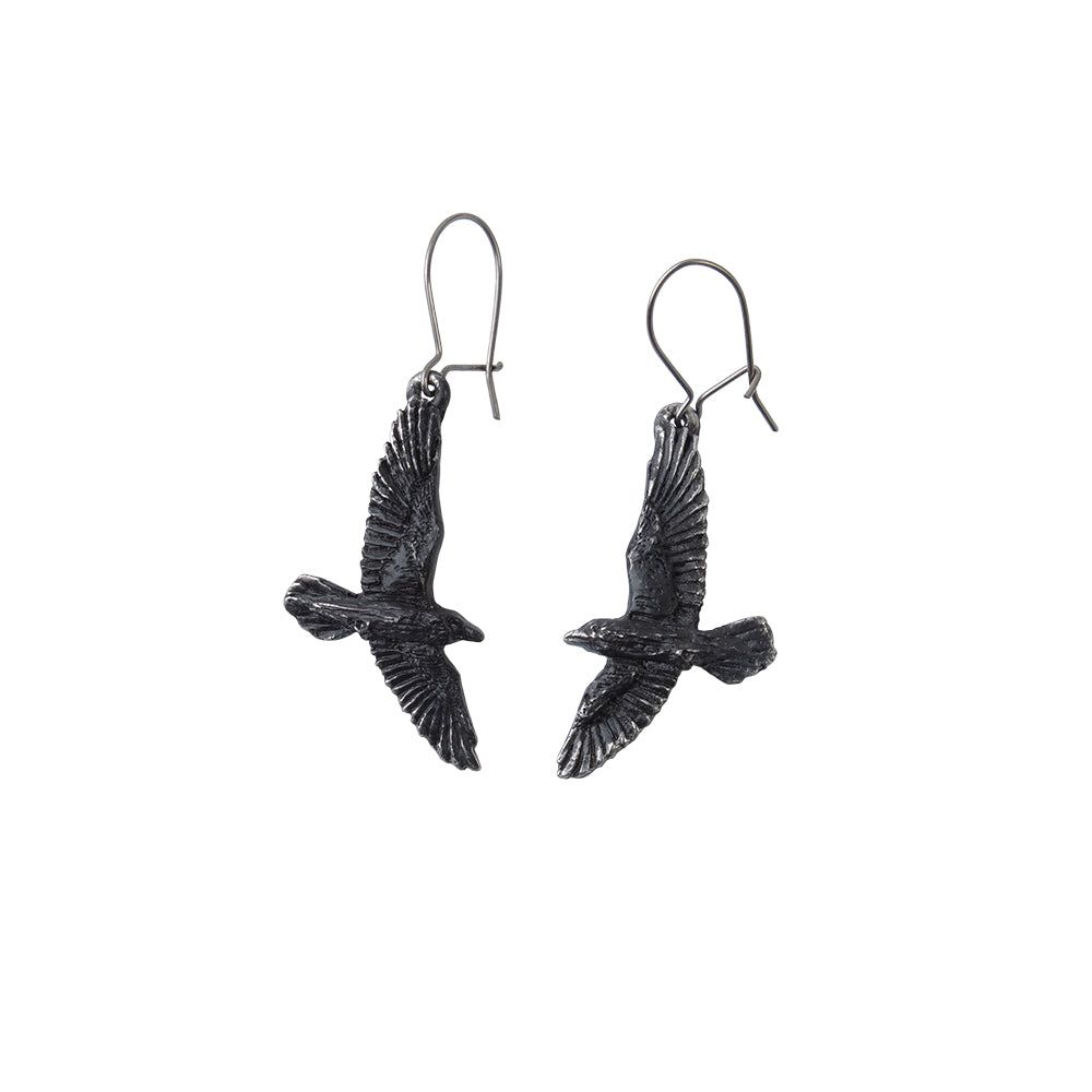 Black Raven Earrings, SKU AL-E333, UPC 700317061168