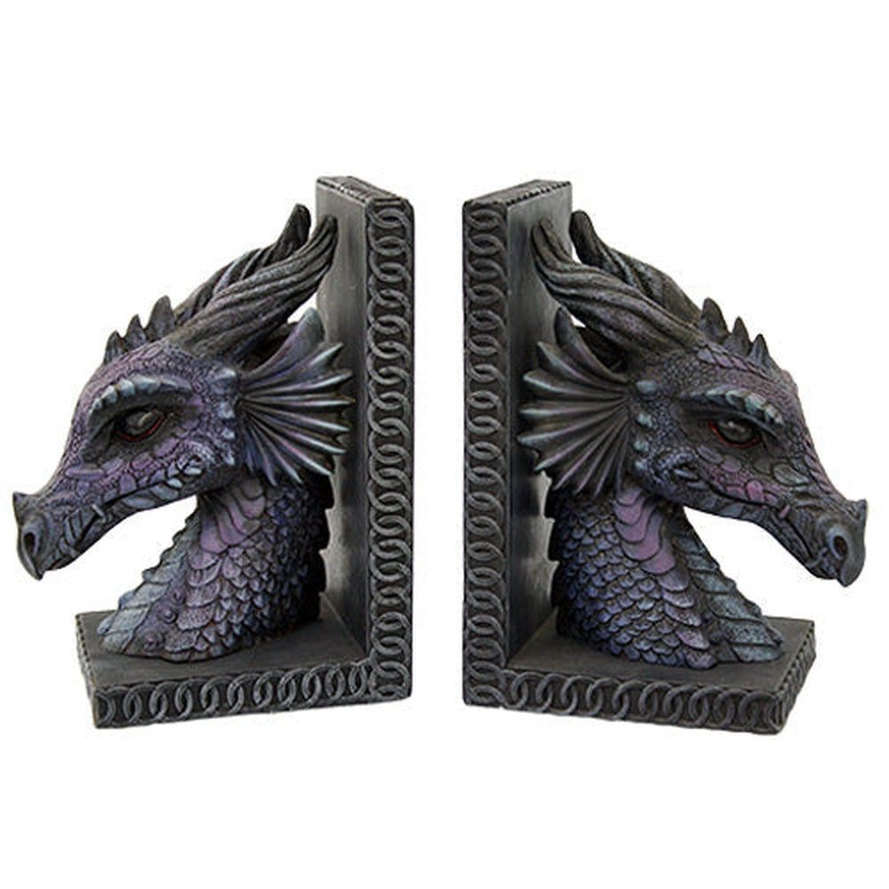 13.5&quot; Purple Dragon Gothic Bookends (Pair), SKU PG-10646, UPC 700317023265
