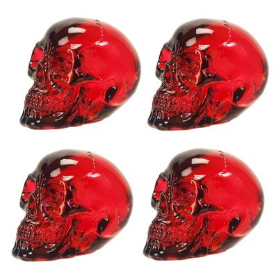 2.75&quot; Translucent Red Skull Statue (Pack of 4), SKU PG-12863, UPC 700317072263