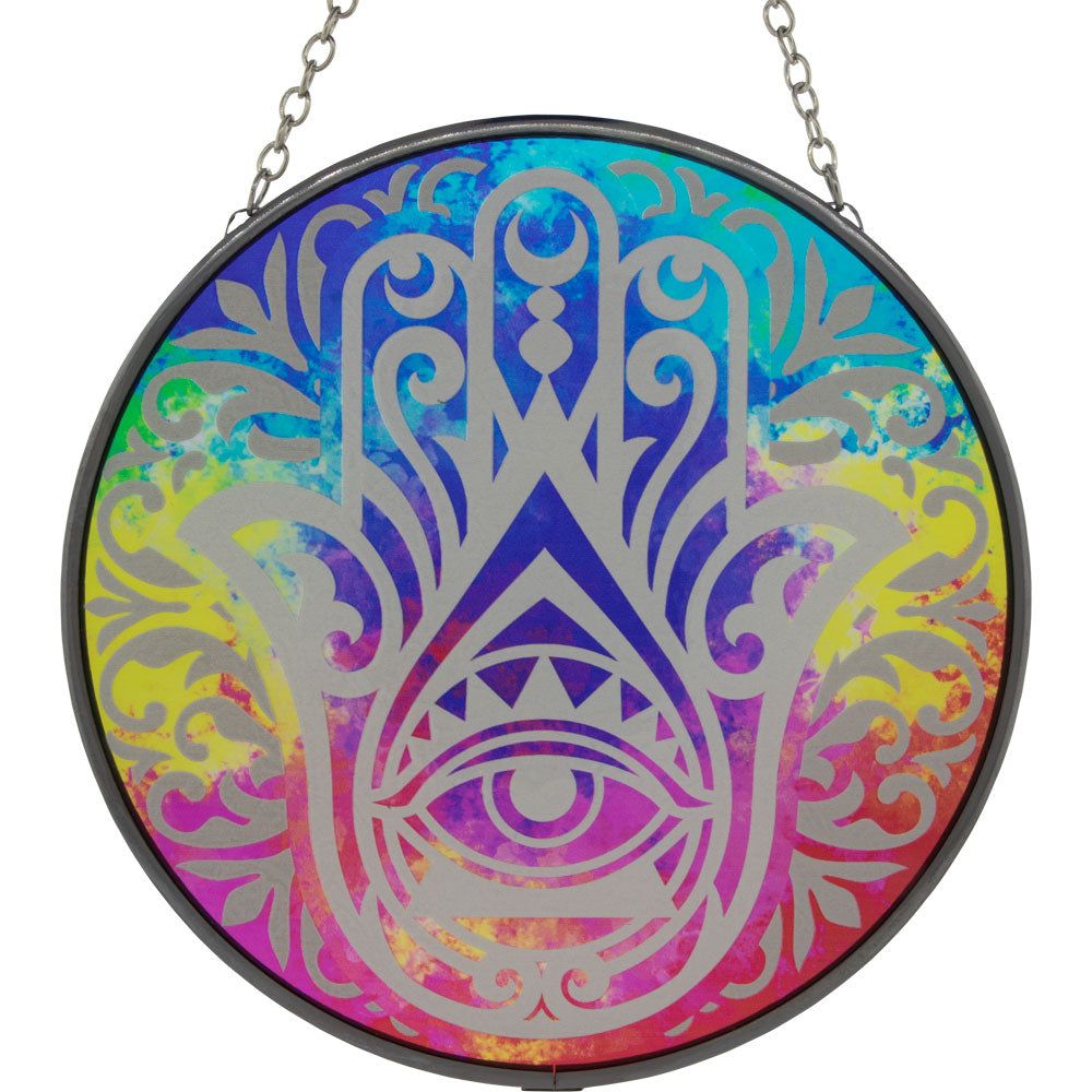 6&quot; Glass Suncatcher - Fatima Hand, SKU KH-63084, UPC 700317126669