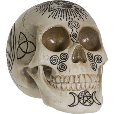 6.5&quot; Skeleton Statue - Witchcraft Skull, SKU PG-13957, UPC 700317051718