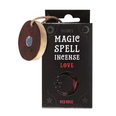Magic Spell Incense Cones - Love - Red Rose (Pack of 15), SKU PG-14597, UPC 700317055587