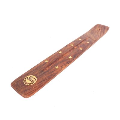 10&quot; Wood Incense Holder - Astrology - Aquarius, SKU ER3A-AQ, UPC 700317021858