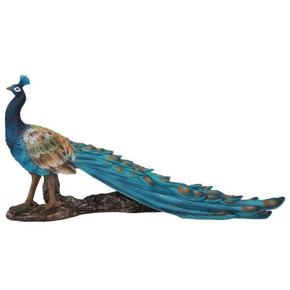 14&quot; Standing Peacock Statue, SKU PG-13637, UPC 700317295563