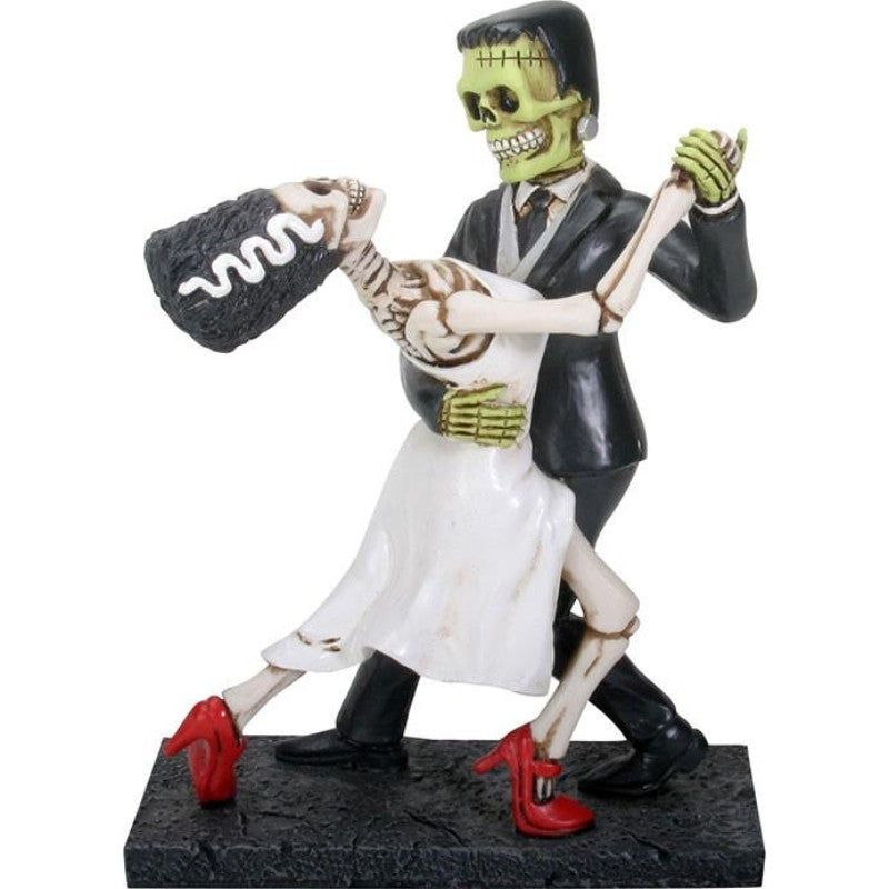 6.75&quot; Skeleton Statue - Frankenstein and Bride Dancing, SKU PG-Y9110, UPC 700317052067