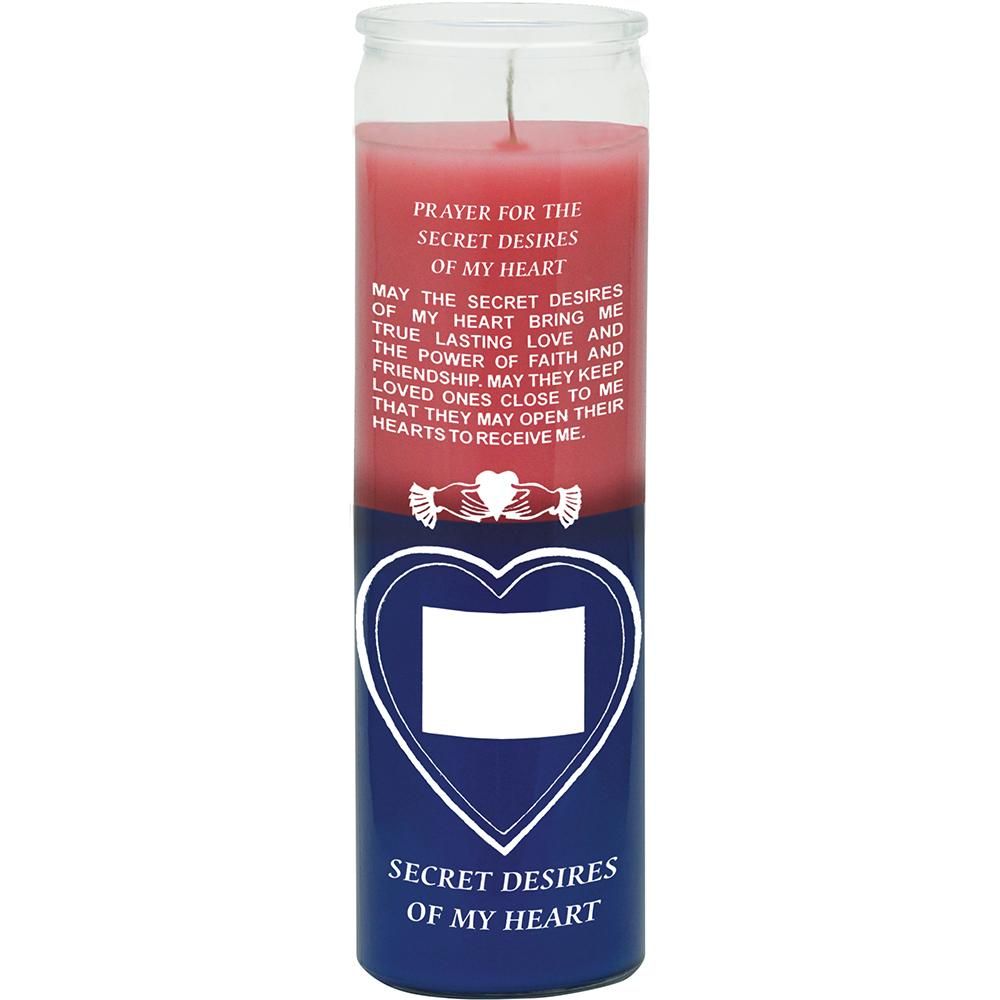 7 Day Glass Candle 2 Color Secret Desires - Pink / Blue, SKU WP-576-845-39, UPC 6016011039001
