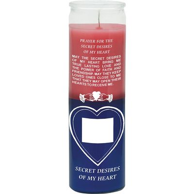 7 Day Glass Candle 2 Color Secret Desires - Pink / Blue, SKU WP-576-845-39, UPC 6016011039001