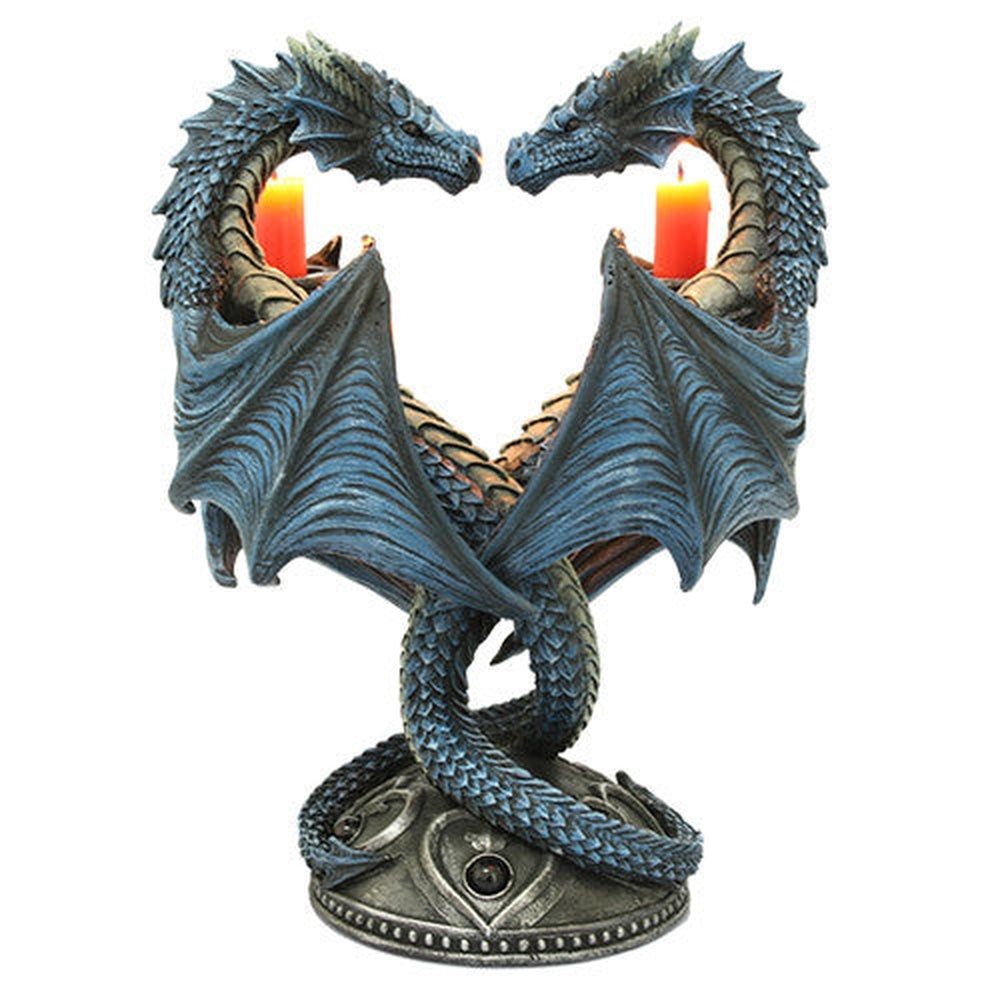9.1&quot; Double Dragon Heart Candle Holder, SKU PG-11648, UPC 700317066125