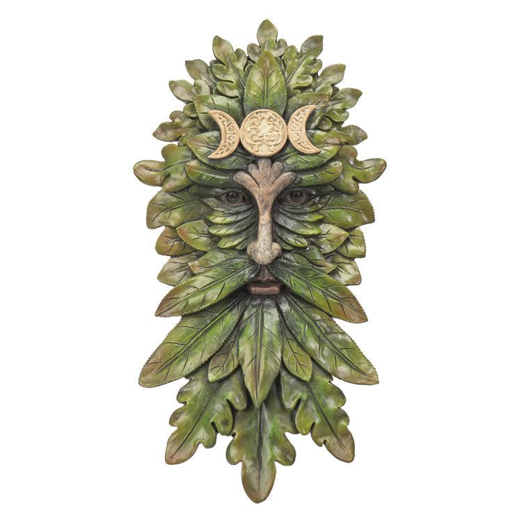 16.8&quot; Greenman Wall Plaque - Triple Moon, SKU PG-14741, UPC 700317033769