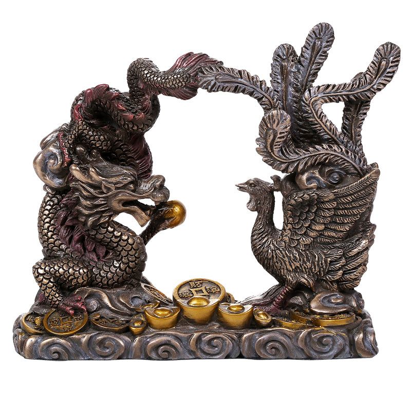 6.25&quot; Feng Shui Statue - Dragon &amp; Phoenix, SKU PG-12423, UPC 700317042006