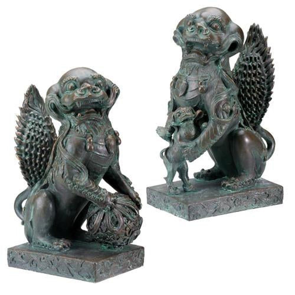 10&quot; Frank Lloyd Wright Collection Foo Lions Statues, SKU PG-Y7916, UPC 700317247197