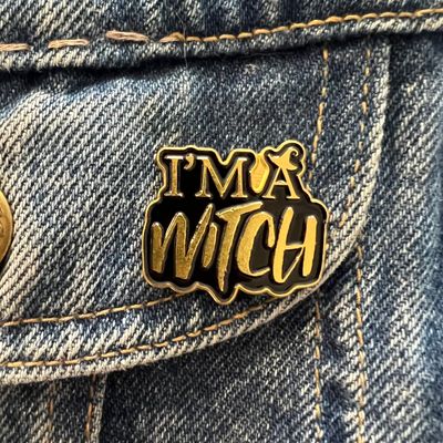 I&#39;m A Witch Enamel Pin, SKU XZ3979-129, UPC 6016002340345
