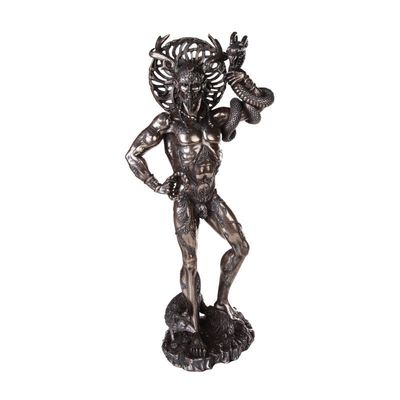 18.5&quot; Celtic Horned God Cernunnos Statue in Bronze, SKU PG-12204, UPC