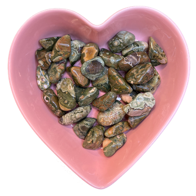 Rainforest Rhyolite Tumbled Stone Natural Gemstone - One Stone, SKU TR-112, UPC 6016029952989