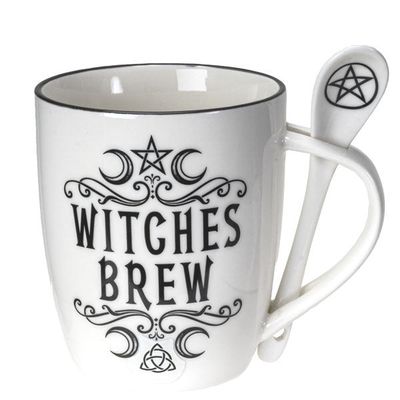 13 oz Ceramic Mug and Spoon Set - Witches Brew, SKU PG-13800, UPC