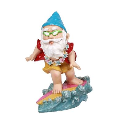 6.25&quot; Gnome Statue - Surfer Gnome, SKU PG-12848, UPC 700317041399