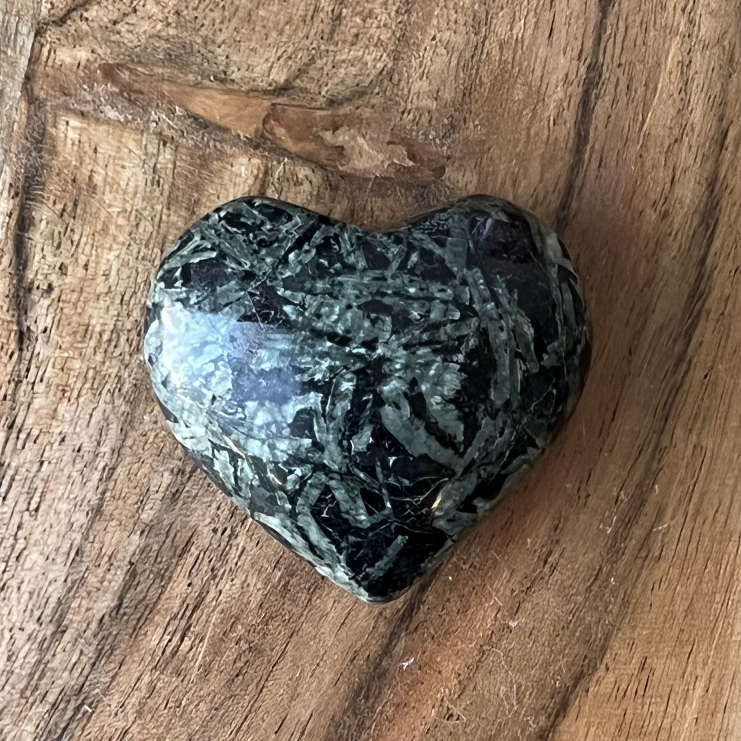 2” Puffed Gemstone Heart - Rainforest Jasper, SKU 30108059, UPC 700317034551