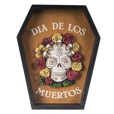 10&quot; Dia De Los Muertos Wall Plaque, SKU PG-14341, UPC 700317038412