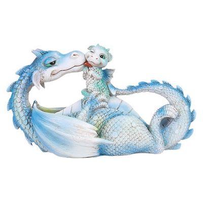 8.25&quot; Dragon Licking Baby Dragon Statue, SKU PG-13728, UPC 700317078081