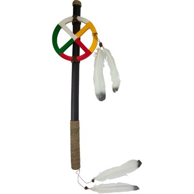 19&quot; Ceremonial Stick - Medicine Wheel, SKU KH-31276, UPC 700317022725