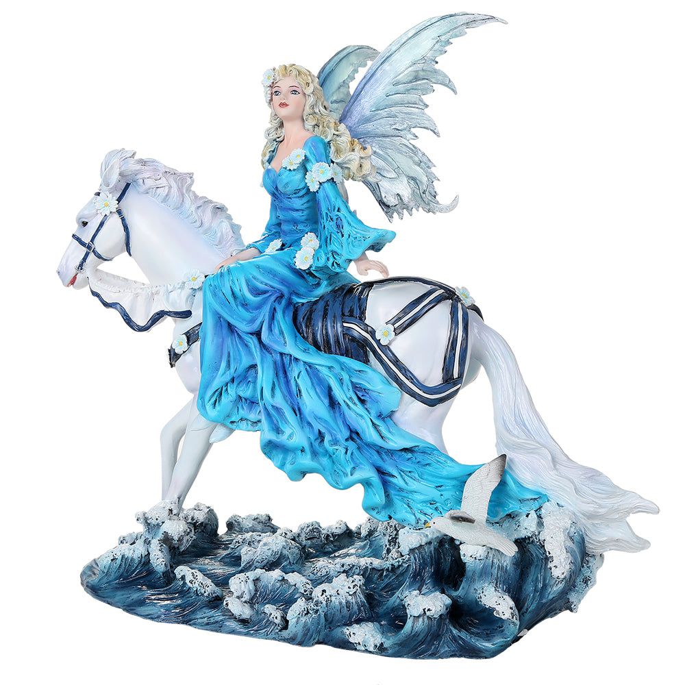 11.75&quot; Fairy Statue - Euphoria Fairy with White Horse, SKU PG-12501, UPC 700317252566