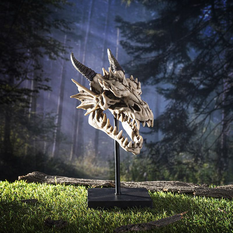 12.5&quot; Dragon Skull on Stand Statue, SKU PG-14525, UPC 700317072737
