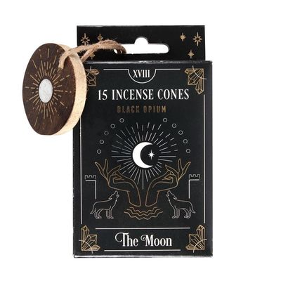 Tarot Series Incense Cones - The Moon - Black Opium (Pack of 15), SKU PG-14585, UPC 700317031918